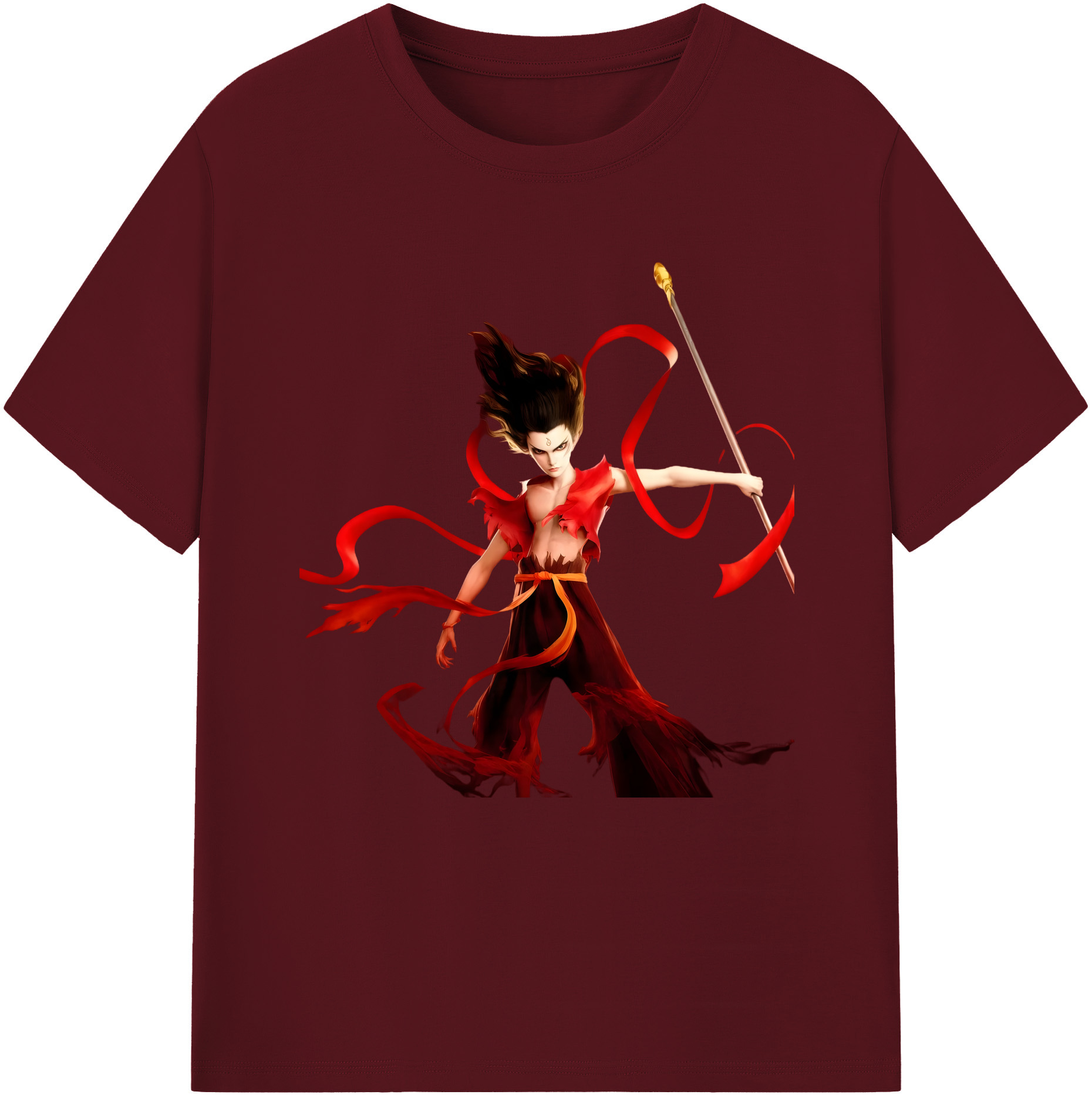 （画像用） Ne Zha 2 ナタ 魔童の大暴れ 綿100％半袖Tシャツ（フロントプリント）